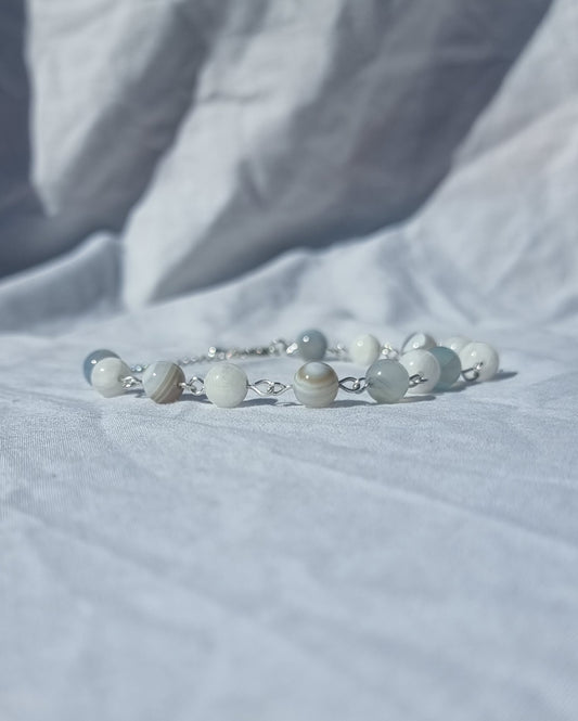 Aella - Moonstone and Azure Agate Bracelet