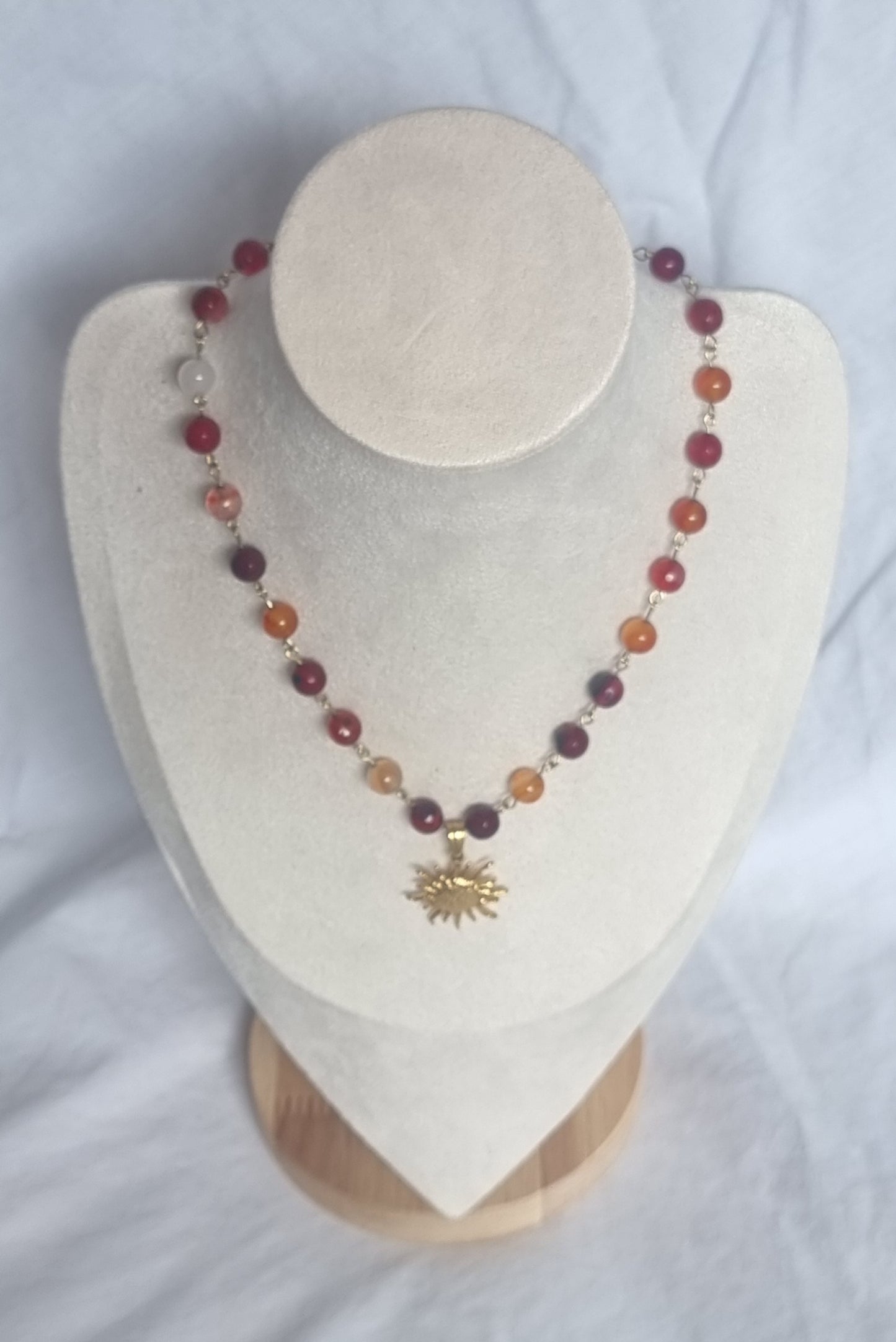 Cyra - Red Agate and Carnelian Sun Necklace