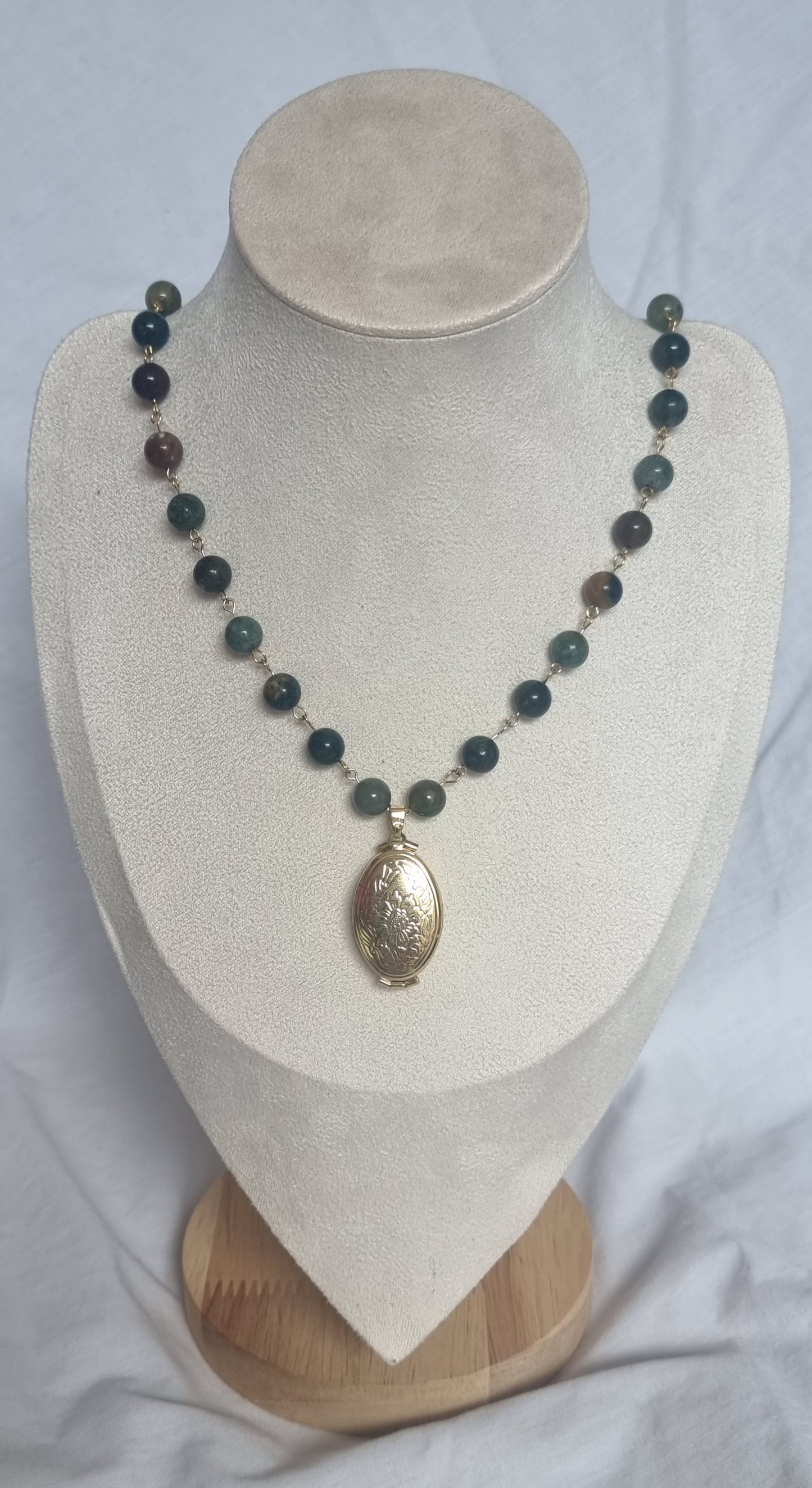 Terra - Indian Agate Gold Necklace