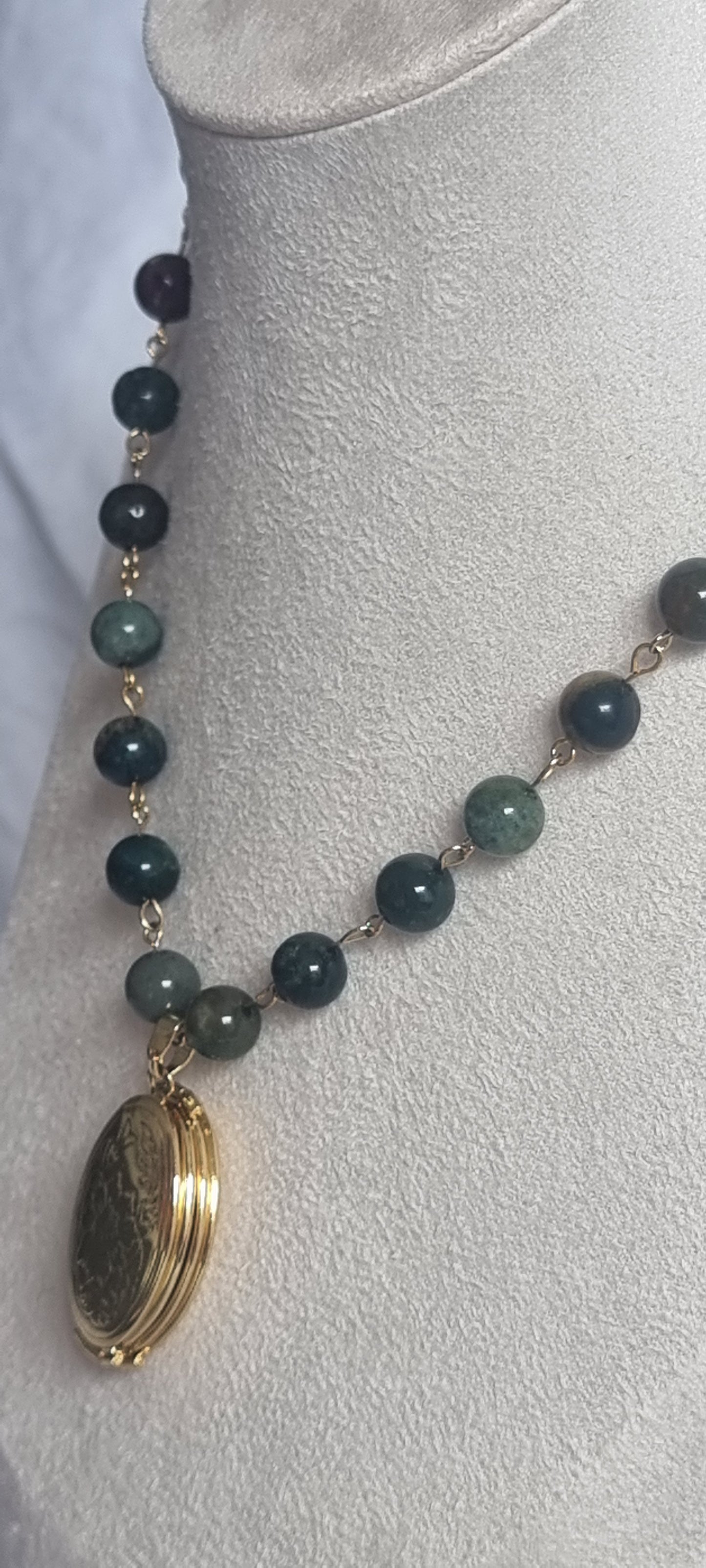 Terra - Indian Agate Gold Necklace